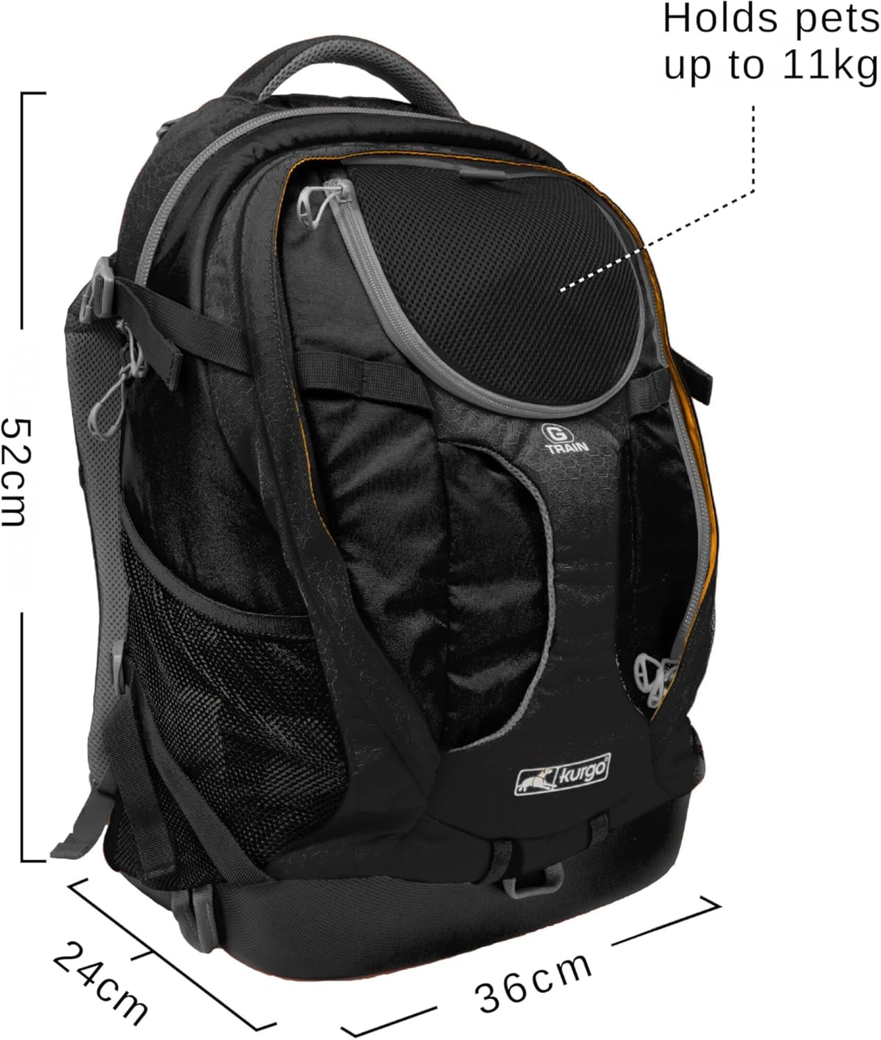 G-Train Dog Carrier Backpack - Comfortable Travel Bag for Pets up to 25 Lbs - Waterproof Bottom - Multi-Compartment Pack - Dog Hiking Gear - Rugged Adventure Backpack - Navy Blue
