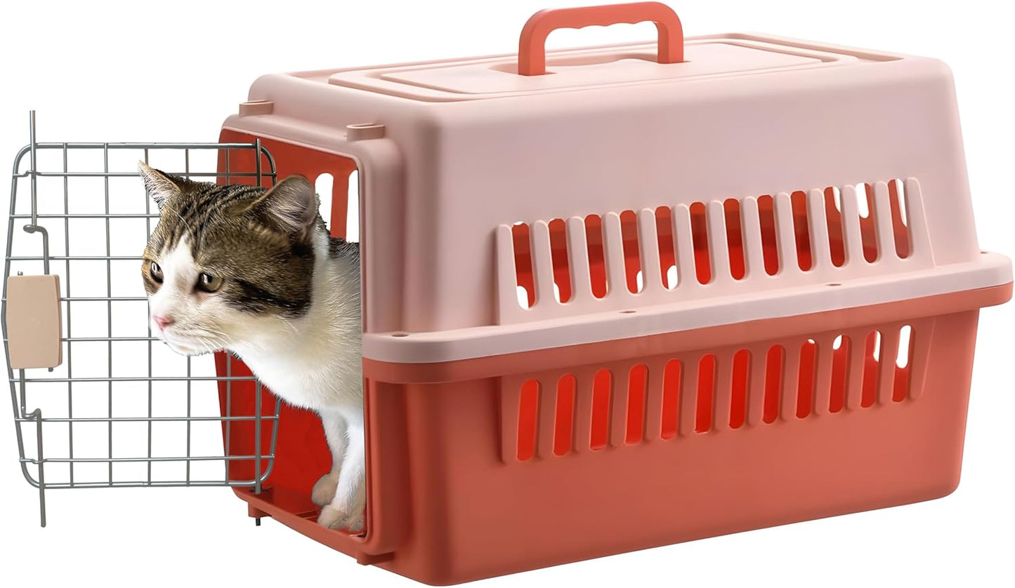 Llgj-Pets Spree Travel Pet Carrier Dog/Cat Hard-Sided Carriers for Pets up to 14 Pounds Small Animal Carrier Airline/Road Travel Approved Stout (Orang)