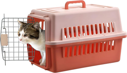 Llgj-Pets Spree Travel Pet Carrier Dog/Cat Hard-Sided Carriers for Pets up to 14 Pounds Small Animal Carrier Airline/Road Travel Approved Stout (Orang)