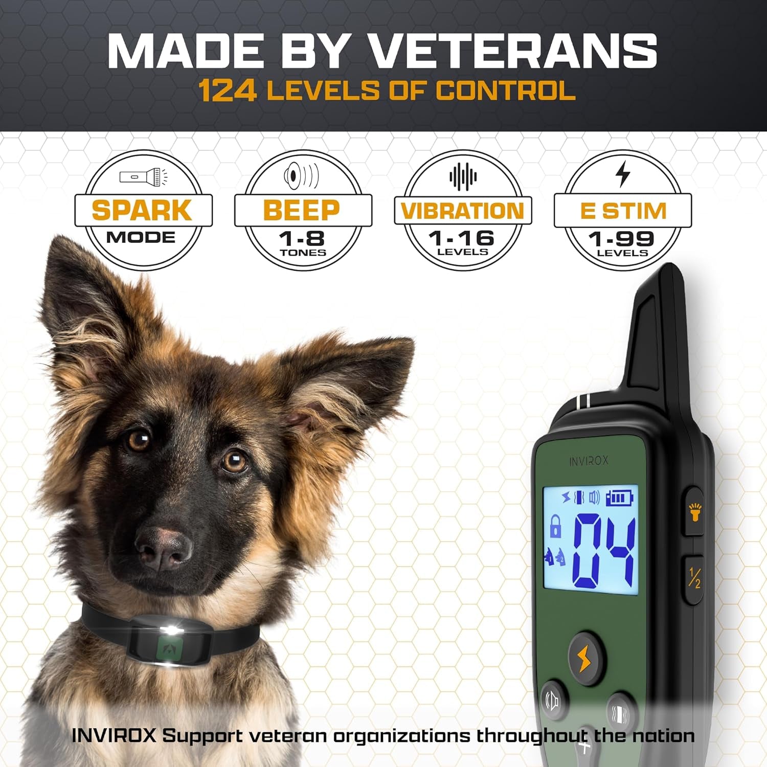 X2 Dog Shock Collar, [2023 Edition] 123 Levels, Dog Collars for Medium Dogs (Navy Green)