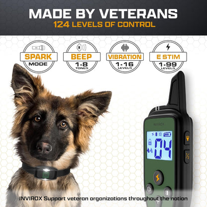 X2 Dog Shock Collar, [2023 Edition] 123 Levels, Dog Collars for Medium Dogs (Navy Green)