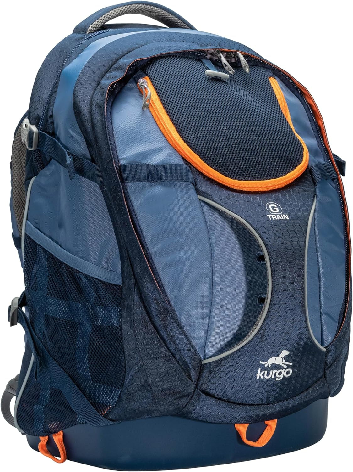G-Train Dog Carrier Backpack - Comfortable Travel Bag for Pets up to 25 Lbs - Waterproof Bottom - Multi-Compartment Pack - Dog Hiking Gear - Rugged Adventure Backpack - Navy Blue