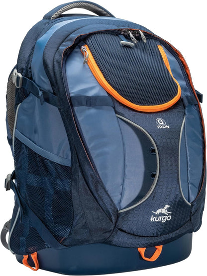 G-Train Dog Carrier Backpack - Comfortable Travel Bag for Pets up to 25 Lbs - Waterproof Bottom - Multi-Compartment Pack - Dog Hiking Gear - Rugged Adventure Backpack - Navy Blue