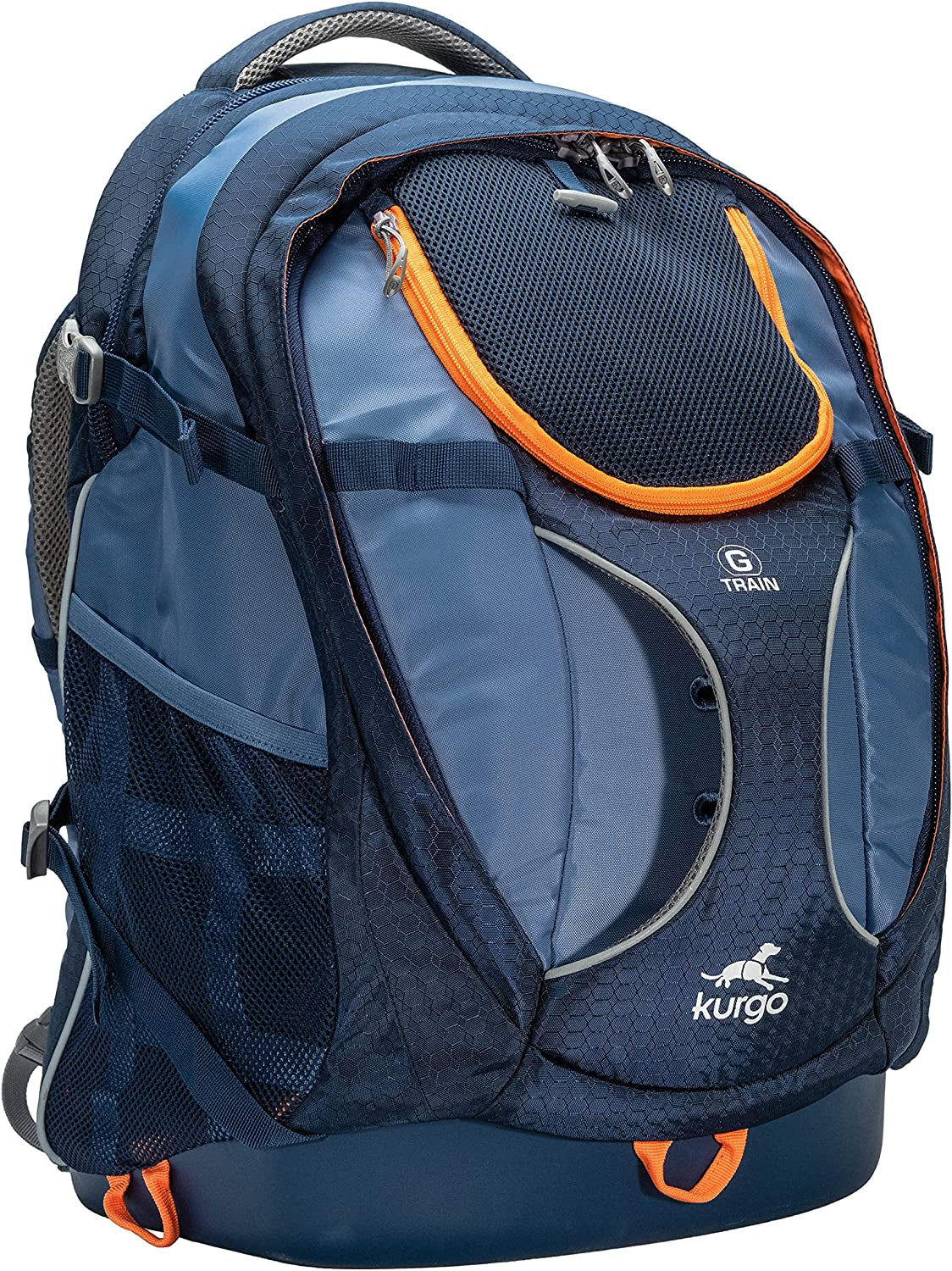 G-Train Dog Carrier Backpack - Comfortable Travel Bag for Pets up to 25 Lbs - Waterproof Bottom - Multi-Compartment Pack - Dog Hiking Gear - Rugged Adventure Backpack - Navy Blue