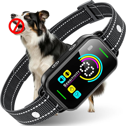 Bark Collar, Dog Bark Collar for Large Medium Small Dogs,Smart Bark Collar,Rechargeable anti Barking Training Collar with 8 Adjustable Sensitivity,Bark Shock Collar with Beep