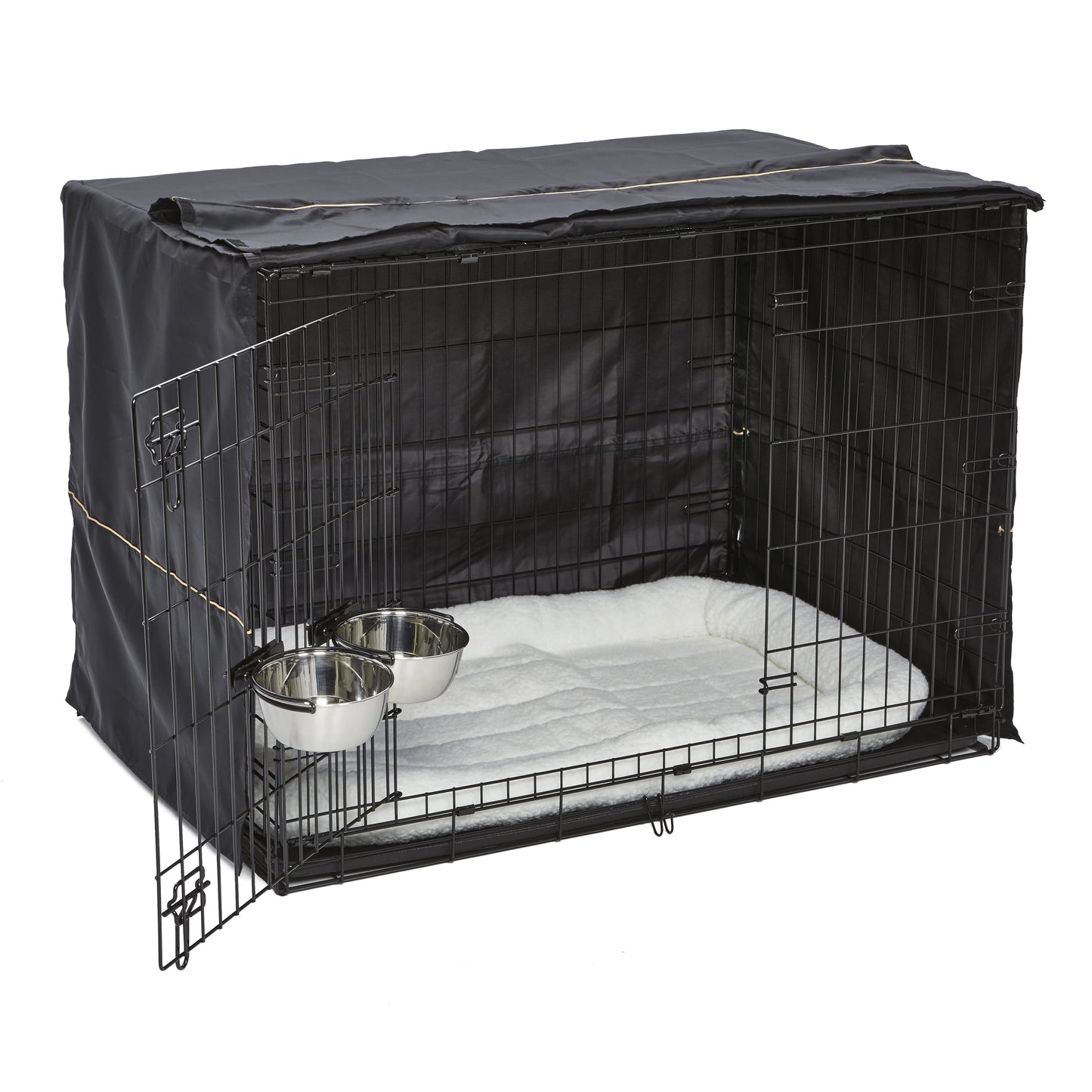 Dog Crate Starter Kit with Bed, Cover & Bowls