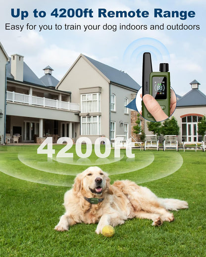 Dog Shock Collar with Remote - 3300 Ft Waterproof IPX7 Dog Training Collar for 10-120 Lbs Large Medium Small Dogs, Rechargeable E-Collar