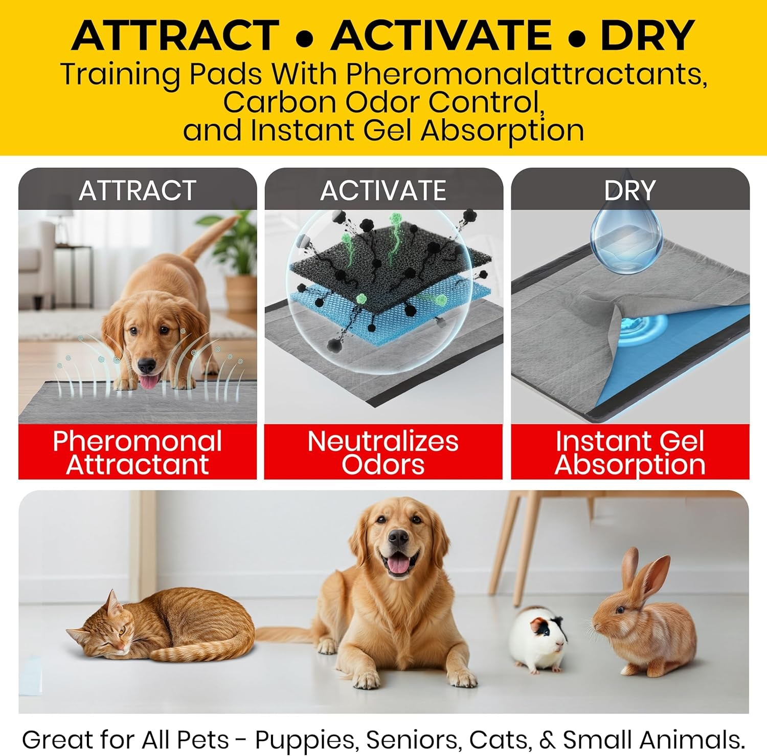SKAFFLES FFP8654ST  100 Count Pets Activated Carbon Training Pads