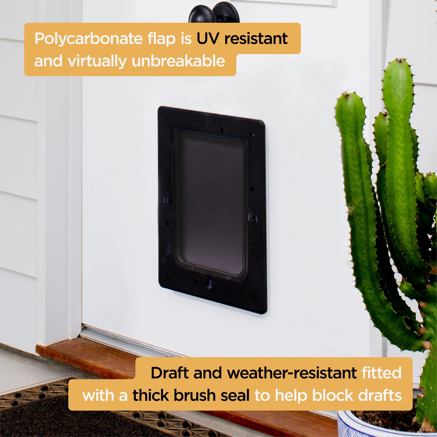 Super Tough Small Pet Door Screens, Doors up to 2.17" Thick, for Pets up to 20 Lb, Black