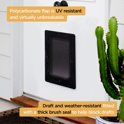 Super Tough Small Pet Door Screens, Doors up to 2.17" Thick, for Pets up to 20 Lb, Black