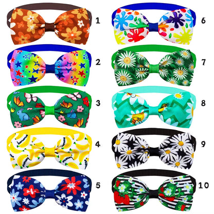 50PCS Summer Small Dog Bow Tie for Dogs Pets Bows for Small Dogs Grooming Hair Bows Pets Accessories for Dogs