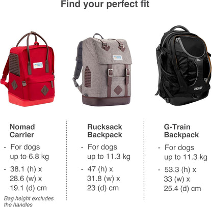 G-Train Dog Carrier Backpack - Comfortable Travel Bag for Pets up to 25 Lbs - Waterproof Bottom - Multi-Compartment Pack - Dog Hiking Gear - Rugged Adventure Backpack - Navy Blue